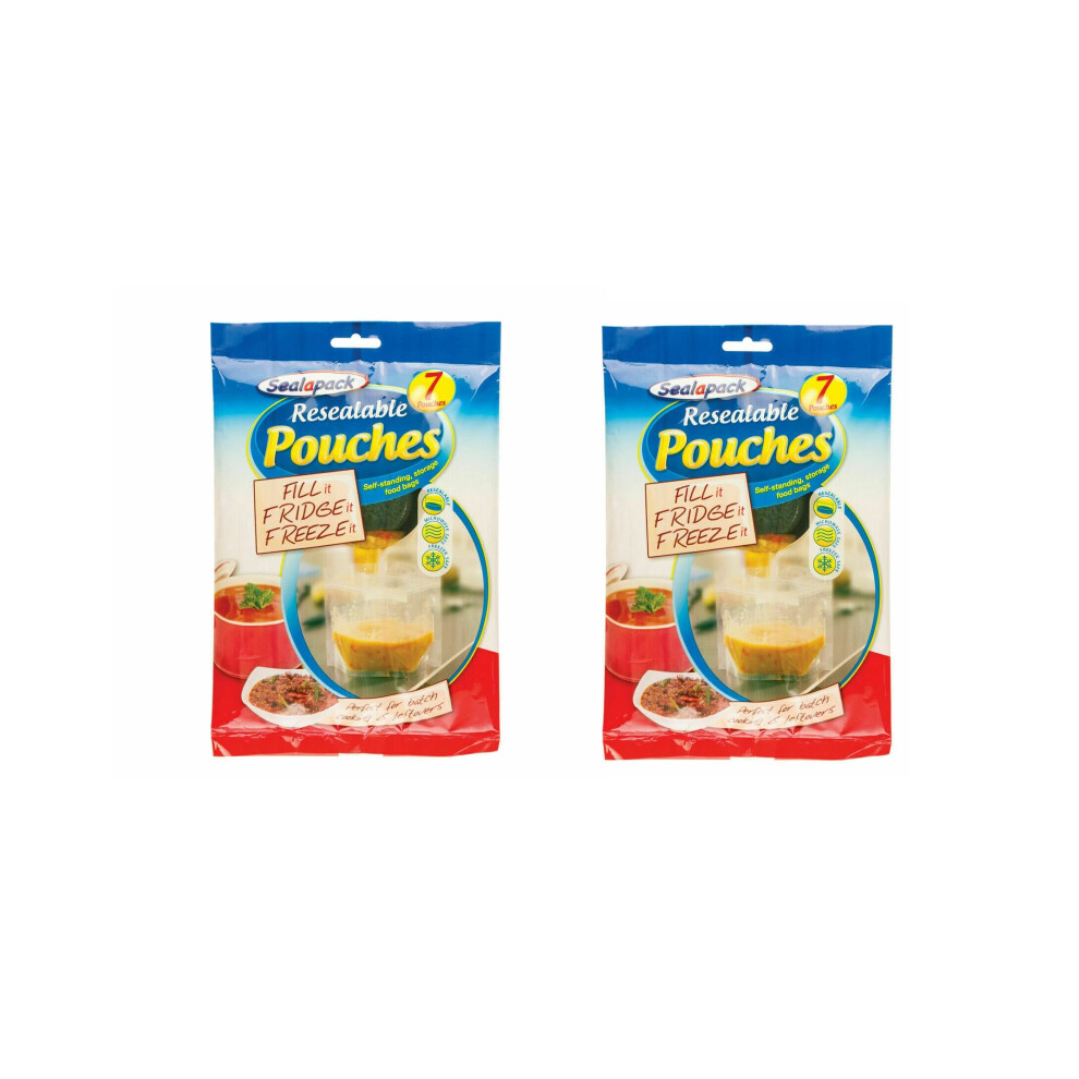 Sealapack 14 X Resealable Food Soup Bag Pouches Fridge Freeze 1L Storage Fr