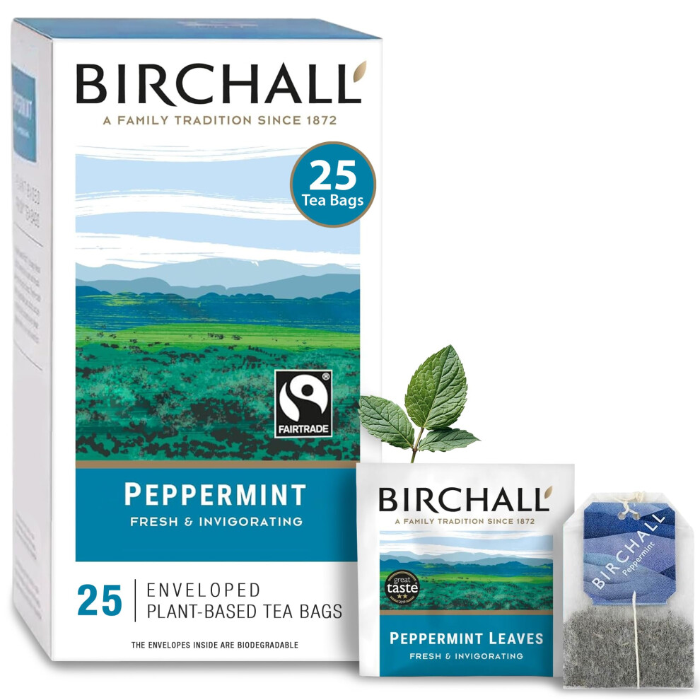 Birchall Tea Bags Peppermint Tea Gift Set Caffeine Free Tea Bursting With F