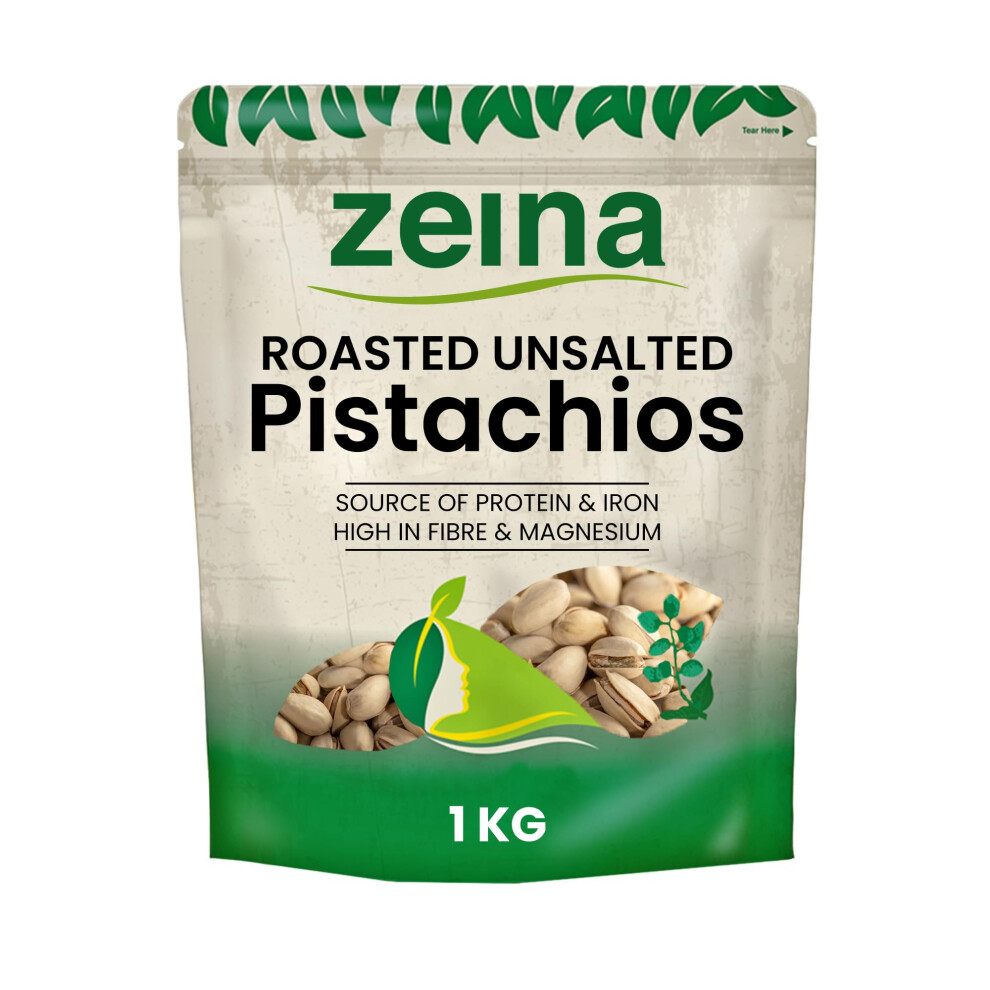 Zeina Love Our Food Zeina Roasted Unsalted Pistachio Nuts 1Kg Delicately Roasted Delicious Pis