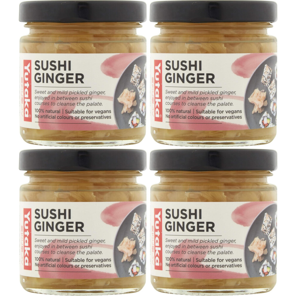 Yutaka Sushi Ginger 120G Pack Of 4 Sweet Mild Pickled Ginger 100 Natural
