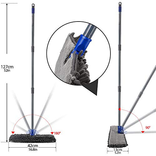 MASTERTOP Flat Mop Microfibre DualSided Dust Mop with 4 Replacement Pads Fl 2