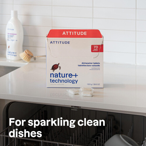 ATTITUDE Dishwasher Pods PlantBased  Vegan PhosphateFree Detergent Tablets 1