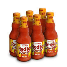 Franks RedHot Buffalo Wings Sauce 148 ML Pack of 6 Hot Chilli Sauce Vega