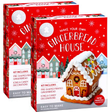 BAYTRADE 2 X Make your own Gingerbread House Kit Pre Baked  380g – with Ici