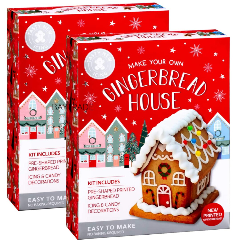 Baytrade 2 X Make Your Own Gingerbread House Kit Pre Baked 380G – With Ici