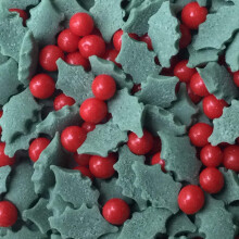 Holly  Berry Christmas Cupcake Sprinkles Edible Sugar Decorations from Nice