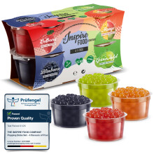 INSPIRE FOOD Bubble Tea Pearl Set  4Pack Popping Boba Fruit Pearls  Strawbe