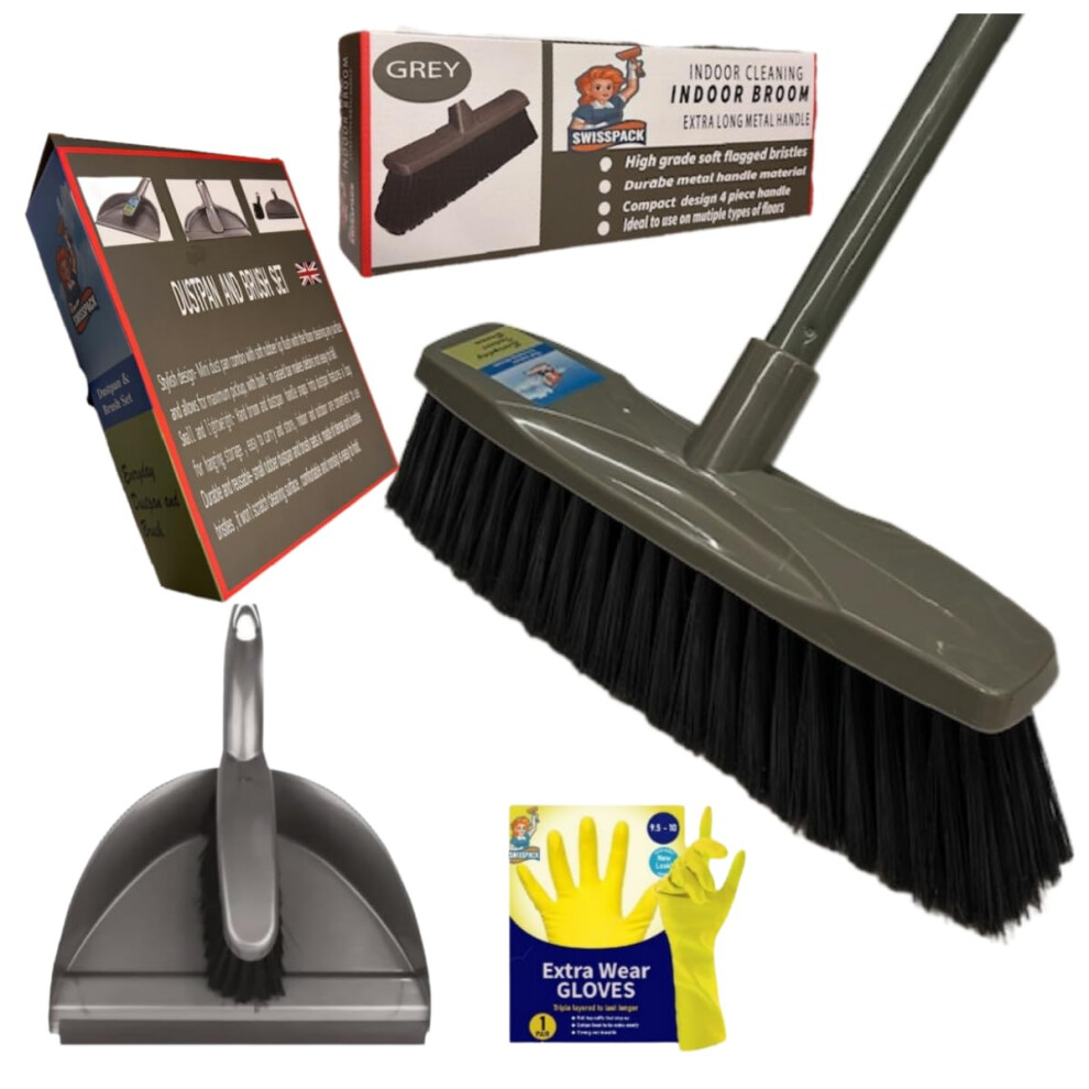 Swisspack Broom Indoor Sweeping Broom Brush With Long Handle Kitchen Broom