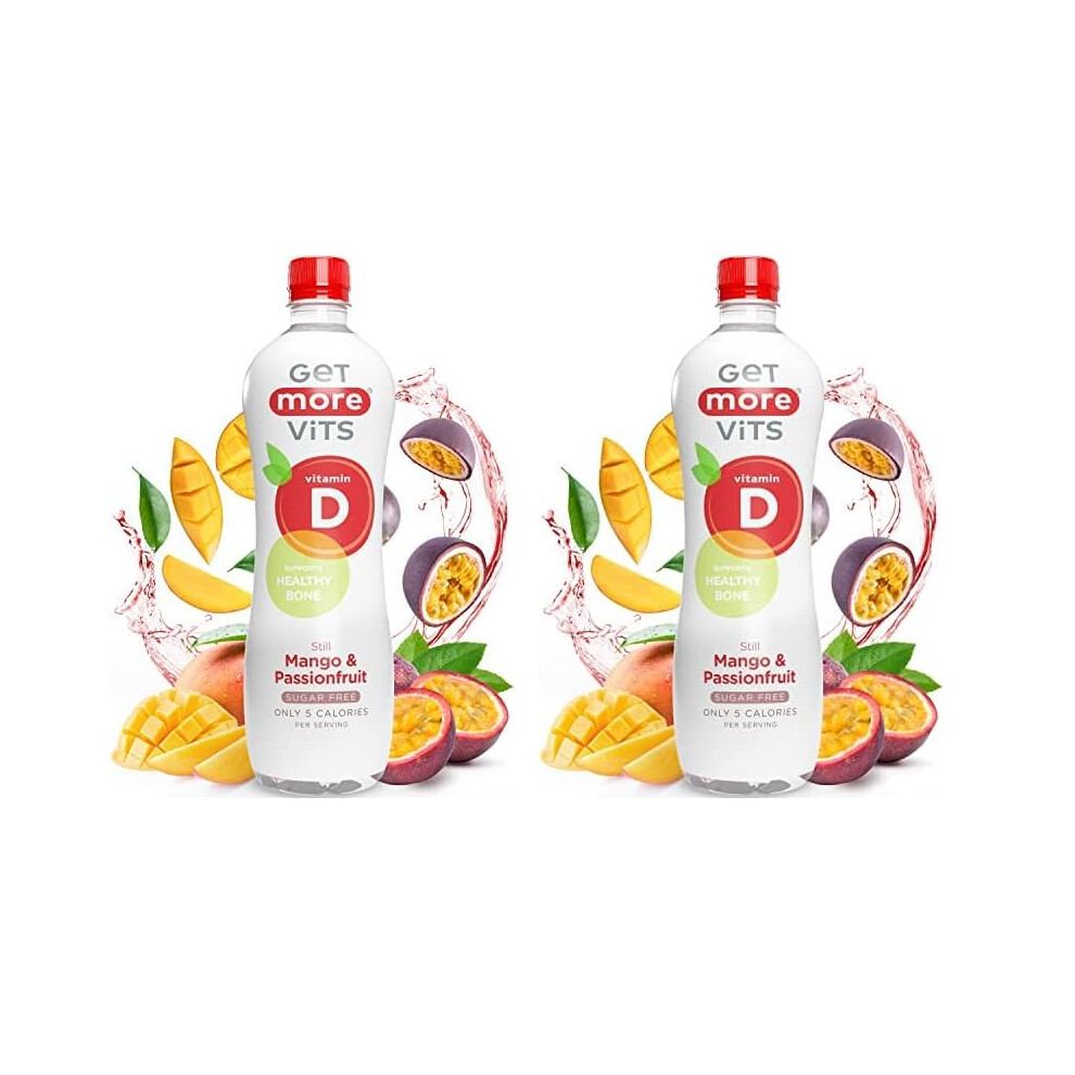 Get More Vits Vitamin D Still Mango Passionfruit Spring Water 12 X 500Ml