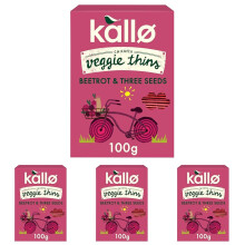 Kallo Beetroot  Three Seeds Veggie Thins Crackers  Healthy Snacks High Fibr