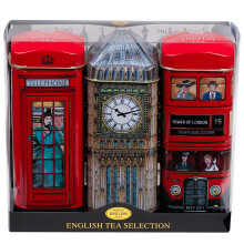 New English Teas English Icons 3x Tea Tin Gift Pack with 42 Traditional Tea