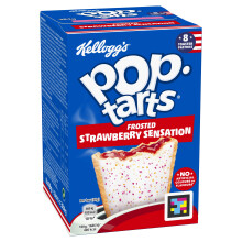 Kelloggs PopTarts Frosted Strawberry Sensation Toaster Pastries Box 8 x 48g