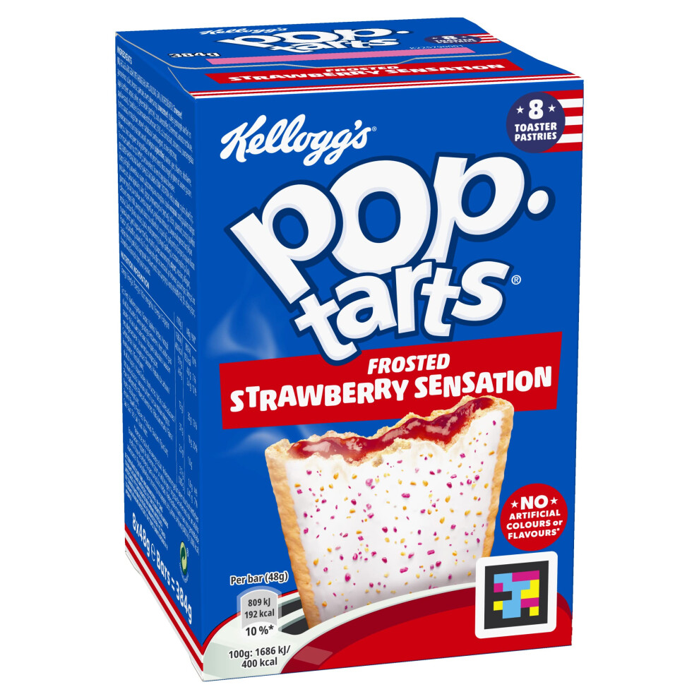 Pop Tarts Kelloggs Poptarts Frosted Strawberry Sensation Toaster Pastries Box 8 X 48G