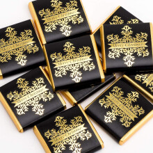 Italian Options Snowflake Merry Christmas Chocolate Neapolitans Black and G