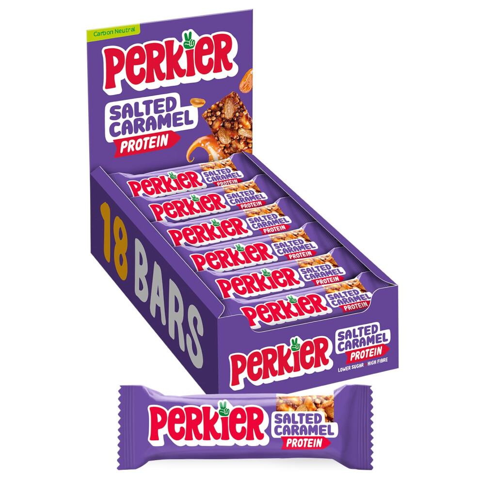 Perkier Salted Caramel Snack Bars 18 Pack Â Vegan Â Gluten Free Â Protein Â