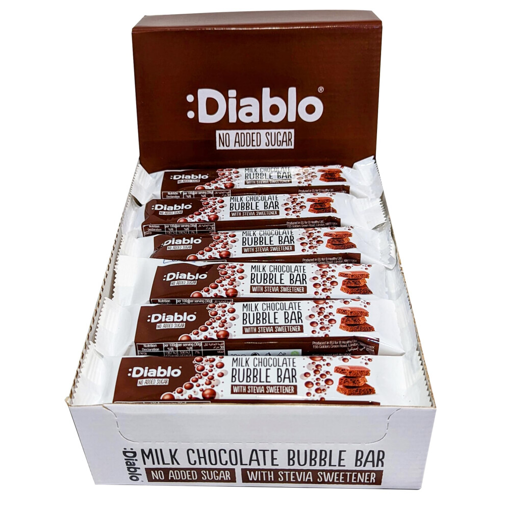 :Diablo Diablo Milk Chocolate Aero Bubbles Bar No Added Sugar Gluten Free Sweetene