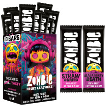 Zombie Fruit Bars, Strawberry & Blackberry (10 Bars, 2 Flavours), 100% Dried Fruit, Healthy Snacks for Adults, Kids, Low Calorie, Gluten Free, Vegan,