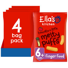 Ellas Kitchen Organic Tomato  Leek Melty Puffs 7 Months Pack of 4 80g