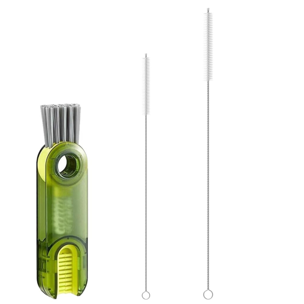Aeuezxx 3In1 Cup Lid Crevice Cleaning Brush 1 Pcs 2 Pcs Straw Brushes Multifunctio