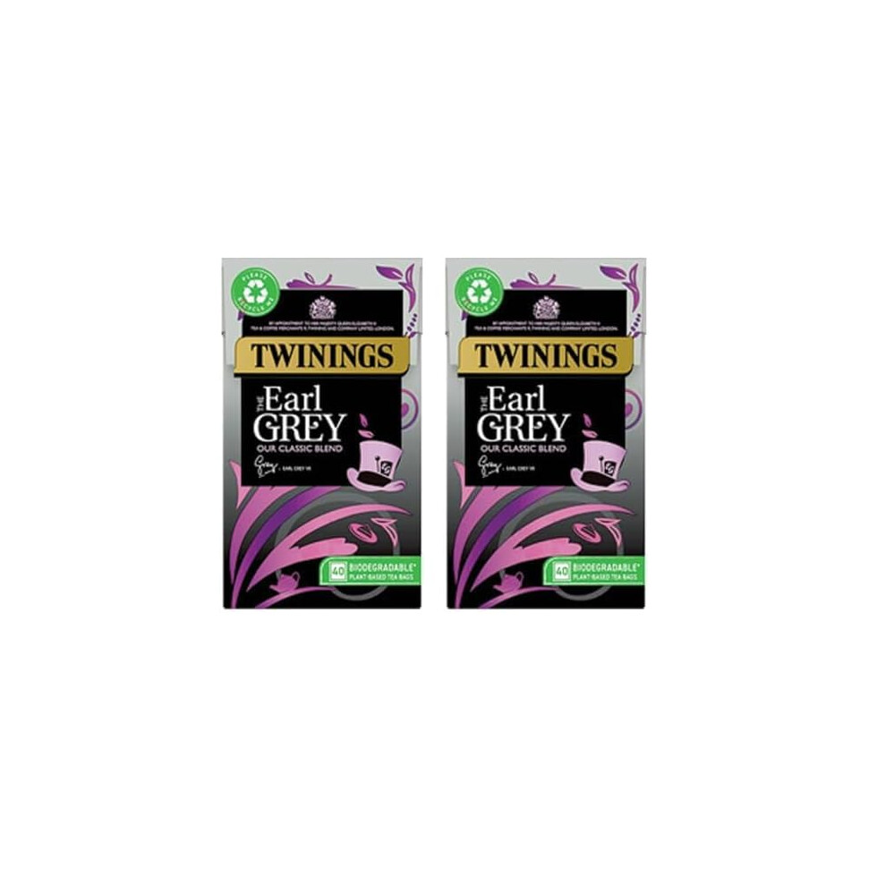 Twinings Earl Tea Bergamot Lemon Flavoured Tea Blend 40 Biodegr Grey/Black