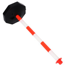 Traffic Delineator Post with Visibility Stripes and Water Fillable Base for Driveway Security