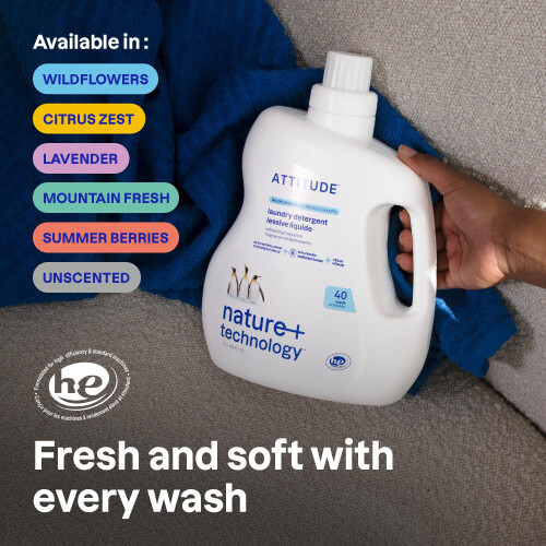 ATTITUDE Liquid Laundry Detergent EWG Verified HE Compatible PlantBased  Ve 1