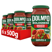 DOLMIO Bolognese Smooth Tomato Pasta Sauce Jar Bulk Multipack 6 x 500 g