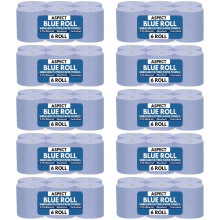 Aspect Blue Roll Pack of 6024000 Sheets Centrefeed 2 Ply Kitchen Rolls Embo