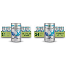Folkingtons Club Soda Water 24 Cans Natural Minerals Drink Mixer 24 x 150 m
