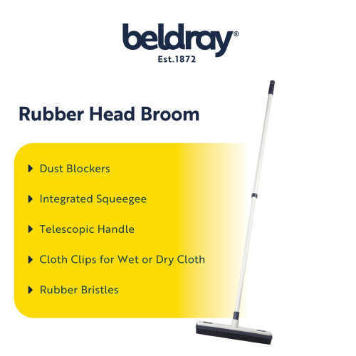 Beldray Beldray Rubber Head Broom  Dust Blockers Integrated Squeegee for WindowsHar 1