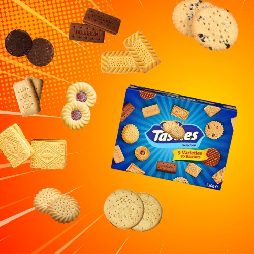 Tasties Cookie Selection Assorted Biscuits Box 70 Biscuits 9 Varieties 730g 2