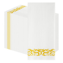 PHUNAT 100Pack Baroque Vintage Linen Feel Napkins 30cm x 43cm 118 x 169 Pre