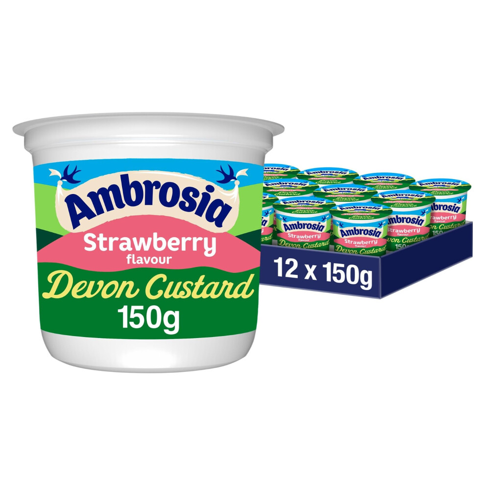 Ambrosia Devon Custard Pots Strawberry Flavour Creamy Readytoeat Dessert 15