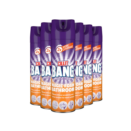 Cillit Bang Cillit Bang Magic Foam Bathroom Cleaner Powerful Active Formula Brilliant S
