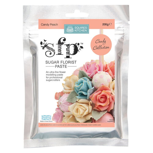 Squires Kitchen 200g Sugar Florist Paste  Candy Peach