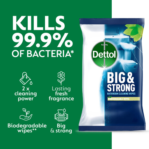 Dettol Dettol Antibacterial Biodegradable Kitchen  Bathroom Cleaning Wipes 150 Cou 2