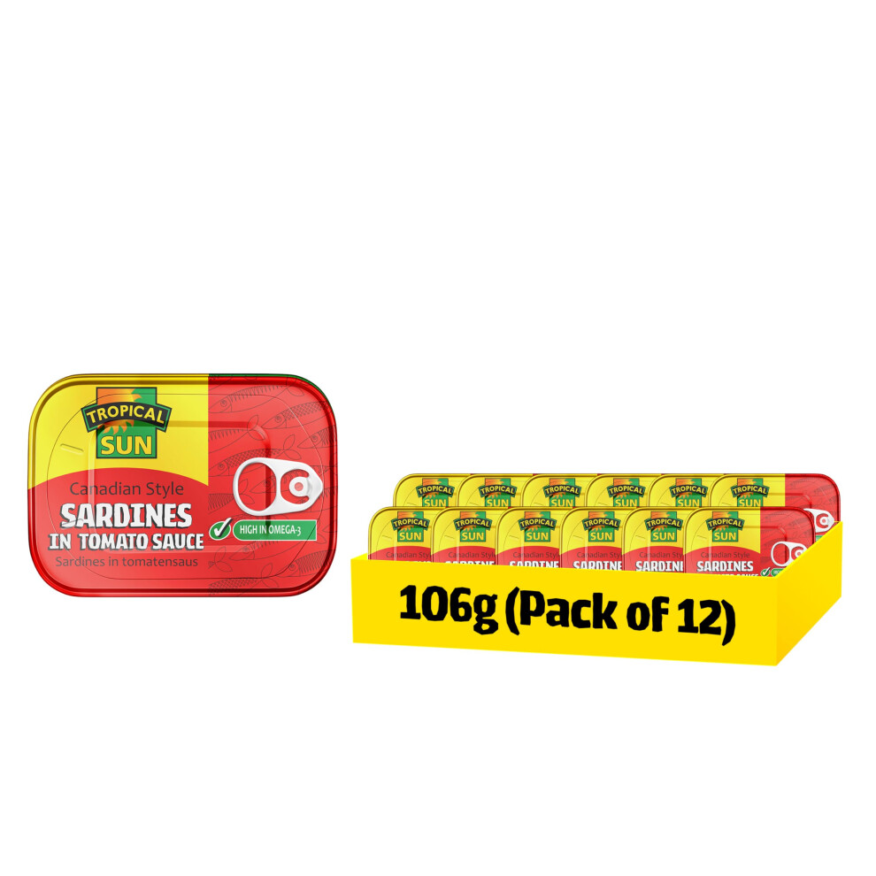 Tropical Sun Canadian Style Sardines In Tomato Sauce 106G Pack Of 12