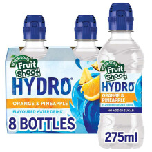 FRUIT SHOOT Hydro Orange and Pineapple Flavoured Water 275ml Pack of 8