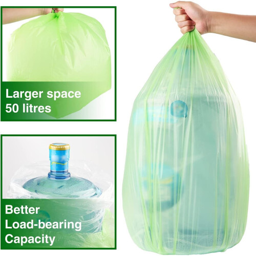 Biodegradable Bin Liners 80 Counts 50 Litre13Gallon Large Garbage Bags Comp 2