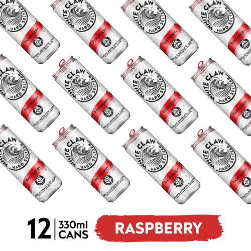 White Claw Hard Seltzer Raspberry 12 x 330ml Cans 45 ABV 1