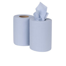 Nisbets Essentials Centrefeed Blue Roll 2Ply 80m Pack 2