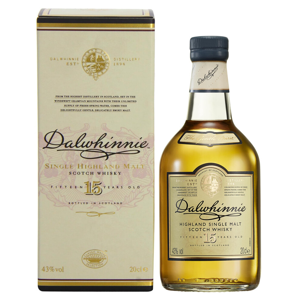 Dalwhinnie 15 Year Old Single Malt Scotch Whisky 43 Vol 20Cl Highland Wh