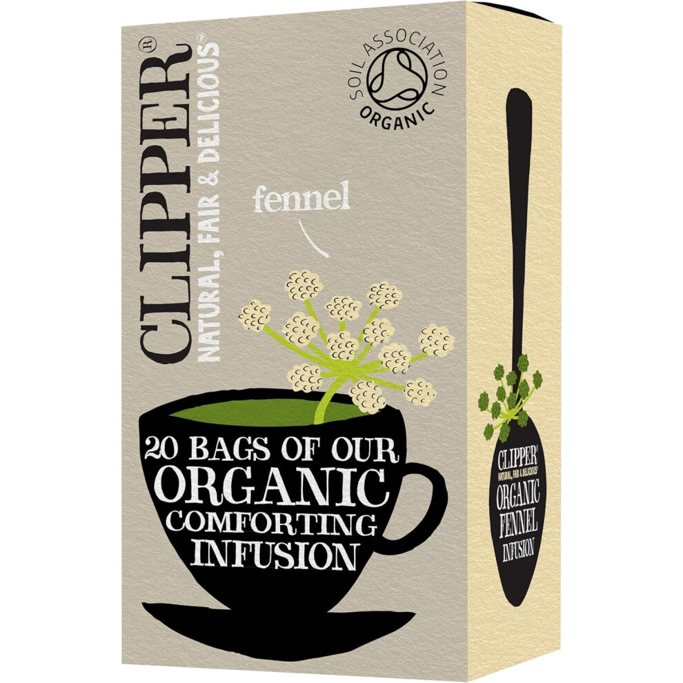 Clipper Natural, Fair & Delicious Clipper Organic Fennel Tea Bags 20 Infusion Teabags Pure Caffeine Free Te