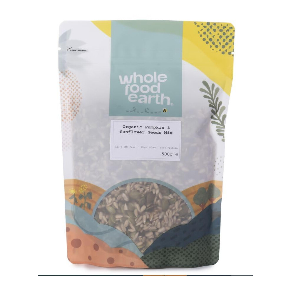 Wholefood Earth Organic Pumpkin Sunflower Seeds Mix 500G Raw Gmo Free Ve