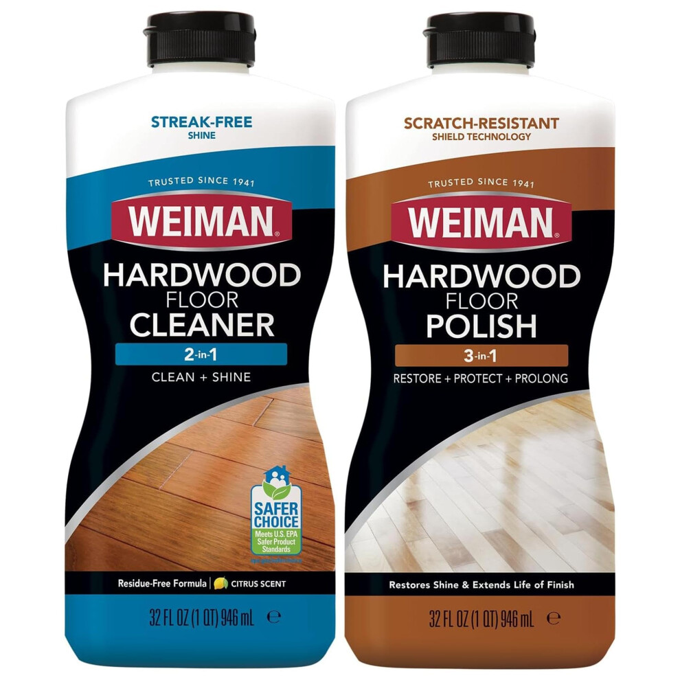 Weiman Hardwood Floor Cleaner And Polish Restorer Combo Wood Floor Cleane