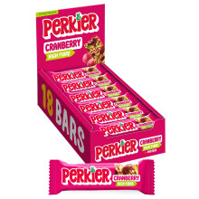 Perkier Cranberry 18 Bars Vegan Gluten Free Protein High Fibre Lower Sugar