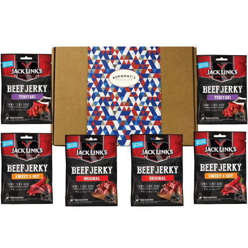Jack Links Beef Jerky Six Pack Selection Gift Box  Original Sweet and Hot