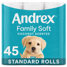 Andrex Coconut Fresh Fragrance Toilet Rolls 45 Pack for Clean and Confiden