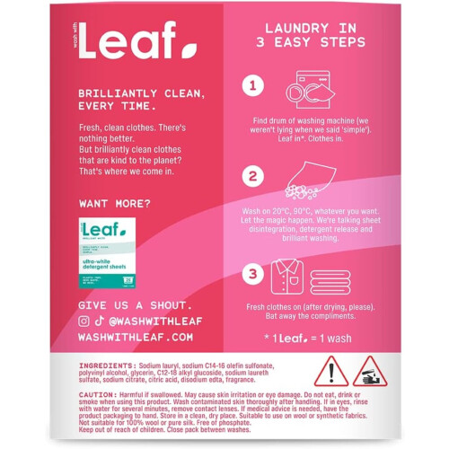 Leaf Leaf NonBio Scented Laundry Detergent Sheets  Ultra Concentrated Detergent 1
