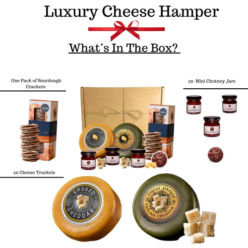 Cheese Hamper Gift Set Including Luxury Sourdough Crackers  Chutney Varieti 1